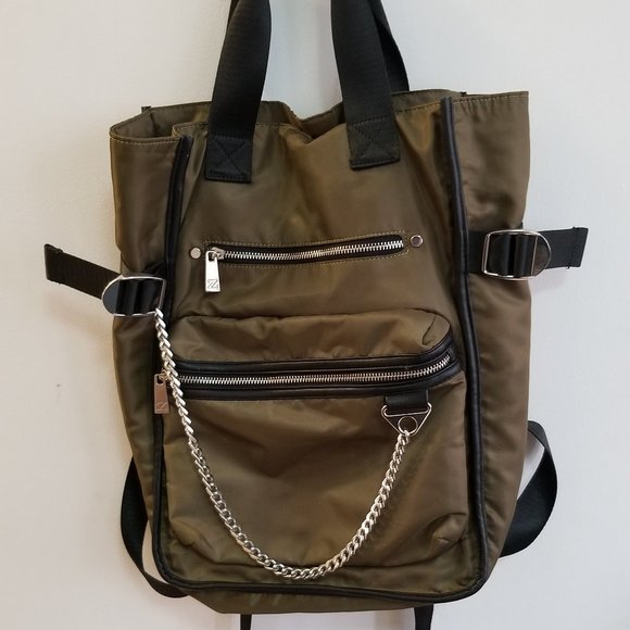 Zara Olive Green Convertible Backpack - Picture 2 of 4